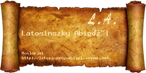 Latosinszky Abigél névjegykártya